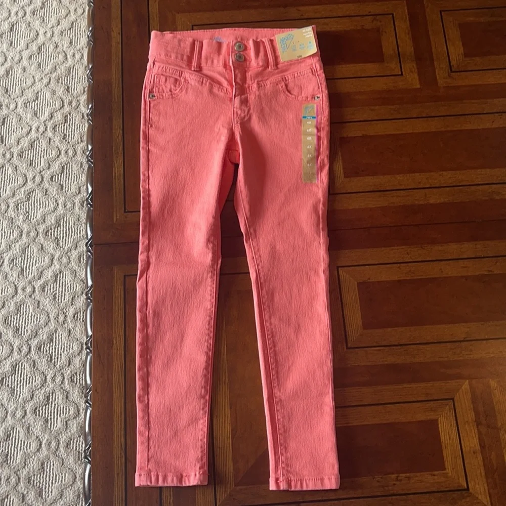 Thereabouts NWT Girls 6X Skinny Adjustable Waist Jeggings & Long Sleeve Blouse